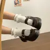 Jk versátil marrom bico redondo meninas sapatos pequenos de couro 2026 novo estilo primavera e outono retrô estilo britânico japonês Mary Jane sapatos de sola única