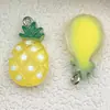 Resina Desenho Animado Fofo Realista 3D Morango Limão Fruta Chaveiro Pingente Acessório DIY