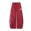Pantalones Deportivos Retro Americanos Magic Bear con Bordado de Estrella de Cinco Puntas, Pantalones Anchos de Caída Suelta Street Dance
