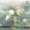 Joyería Metálica Mariposa para Arte de Uñas Dorado Plata Mariposa Pequeña Inteligente Remache Tridimensional Lazo Adhesivo Joyería