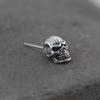Aretes de Calavera Estéreo de Plata Esterlina S925 Rey Ciervo Dorado Venta al por Mayor Personalizados Estilo Punk Diseño de Nicho Aretes para Hombre