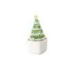Árvore de Natal Esmaltada Zibo Planta em Vaso Decoração Criativa de Mesa para Escritório Presente de Natal Artesanato em Vidro Atacado