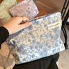 Bolsa de Cosméticos Bordada Amazon Estilo Chino Bolsa de Almacenamiento de Productos para el Cuidado de la Piel Bolsa de Aseo de Viaje Portátil Bolso de Mano