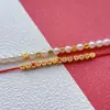 Prata S925 banhada a ouro tamanho pequeno oca cobre com contas DIY acessórios feitos à mão dourado colar pulseira com contas