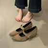 Zapatos Mary Jane con Plataforma para Mujer 2026 Otoño Nuevos de una Sola Correa con Falda Zapatos de Noche Corte Bajo Pisos Estampado de Leopardo