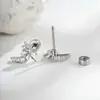 Brinco de Osso da Orelha Stud com Piercing de Cartilagem em Formato de Laço, Sapatos de Salto Alto com Design Exquisito e Estiloso Estilo Ins, Microincrustados com Zircônia