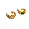 Moda Nova Japonesa e Coreana Estilo Luxo Leve Dourado em Forma de C Brinco de Prata S925 com Pino Diamante Brincos de Alta Textura Atacado