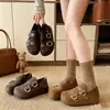 Zapatos Birkenstock de Suela Gruesa Retro con Plataforma Oculta para Aumentar la Altura 5cm de Doble Uso para Mujer 2026 Otoño Nuevo Modelo Slip-on Suela Suave Versátiles Zapatos Individuales