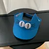 Chapéu de Topo Vazio Estilo Coreano Olhos Grandes Gatinho Fofo Chapéu de Sol para Viagem ao Ar Livre de Verão Proteção Solar Chapéu Rosto Fofo Emagrecedor ins