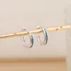 Aretes de Flor de Zirconia Pavimentada Micro Simple Ins Europeos y Americanos Diseño de Nicho de Moda Aretes de Corazón Empalmados Aretes para Mujer