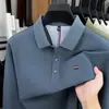 Camisa Polo de Manga Larga con Cuello para Hombre de Algodón Puro Otoño y Primavera Tops Casuales para Hombre Camiseta de Algodón 100% Bordada Tommy para Hombre