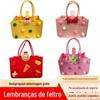 Bolsa de Feltro Personalizada para Presente Souvenir, Bolsa de Mão com Bola de Pelo, Lembrança de Lua Cheia do Bebê, Logo para Bolsa de Presente de Primeiro Aniversário