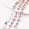 Cadena de diamantes de imitación de vidrio redondos de 6 + 8 mm, hecha a mano, para ropa interior, correa de hombro, cadena de diamantes, zapatillas, cadena de garra, accesorios de joyería