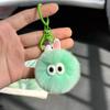 Lindo colgante de peluche con forma de bola de carbón de imitación de piel de conejo rex, joyería creativa, muñeco de dibujos animados, llavero para coche