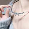 Sensación de frescura ~ Collar con borlas de mariposa azul para mujer, nuevo estilo, diseño de nicho de lujo ligero, cadena de clavícula elegante de alta calidad