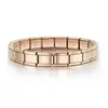 Pulseira Italiana de Aço Inoxidável com Bloco Cruzado Pulseira Italiana Lisa Pulseira Elástica Simples Joias Atacado
