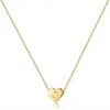 Collar Colgante de Letra con Grabado de Corazón Casual y Versátil para Hombres y Mujeres, Collar de Cuello con Forma de Corazón de 26 Letras Estilo Europeo y Americano