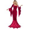 S-3L Fantasia de Morcego Bruxa Fantasma Noiva Halloween Bruxa Gótica Vampiro Baile de Máscaras Vestido Longo Fantasia de Performance