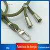 Cordão Universal com Acessórios de Metal Branco, Cor Dourada, em Estoque para Atacado, Cordão Anti-Perda para Capa de Celular de 4mm com Fivela Ajustável e Pingente