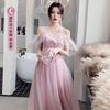 Vestidos de Madrinha 2026 Novo Estilo Vestido Longo Rosa para Irmãs e Melhores Amigas, Elegante Vestido de Festa Anual Estilo Fada para Mulheres, Vestido Emagrecedor de Outono