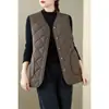 Chal de Algodón Delgado Acolchado con Botones a Presión, Bolsillo Lateral, Versátil, Casual, Nuevo para Otoño Invierno 2026, Mujer