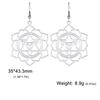 Pendientes de acero de titanio de corte al por mayor con colgante de flor eterna hueca, pendientes de atmósfera de acero inoxidable de moda con personalidad