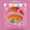 Set de Vajilla Infantil de Fibra de Bambú Plato Creativo de Dibujos Animados para Complementos Alimenticios Plato Redondo de Tres Compartimentos Vaso para Agua Juego de Tenedor y Cuchara