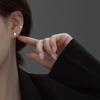 Pendientes de disco liso con tornillo de plata de ley s999 Di Feng para mujer, simples, de torsión, anti-pérdida, para el lóbulo de la oreja, para el agujero de la oreja