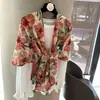 Ropa de Frutas Frescas para Exportación de Comercio Exterior con Bufanda de Textura Algodón y Lino Bufanda de Seda Color Durazno Chal Protector Solar para Viajes