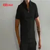 Camisa Polo Esportiva Masculina de Verão Secagem Rápida Respirável Gola Lapela Camisa Publicitária Decoração com Zíper Cor Sólida Casual Manga Curta