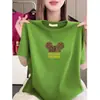 Camiseta Estampada da Moda com Manga Curta para Mulheres, Gola Redonda, Caimento Solto, Emagrecimento, Versátil, Rejuvenescedora, Top Casual, Estilo Mãe