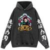 Oferta Especial Sudadera con Capucha de Algodón Puro Lavado Vintage Demon Slayer Espada de Exterminio de Demonios para Hombre y Mujer
