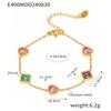 Pulsera Cuadrada de Zirconio Amor Nuevo Transfronterizo Lujo Ligero Elegante Acero Titanio Chapado PVD Oro Verdadero 18K Pulsera Nicho
