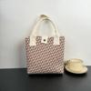 Nova bolsa de malha de alta qualidade, pied-de-poule, grande capacidade, bolsa personalizada, simples e generosa