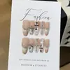 TaoxiliLeopardo Salvaje ContratoElegante Gama Alta Marrón Claro Degradado Estilo Francés Corazón Cromado Tachonado Uñas Portátiles Hechas a Mano