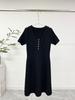 Roupas Femininas Elegantes Classe Nanyou Versão Alta Mj Verão Estilo Francês Aparência Emagrecedora Estilo Roupa de Trabalho Vestido de Tricô Elegante