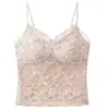2612 Camisola sexy de encaje estilo francés con copas, adecuada para usar en capas, hermoso diseño de espalda, se puede usar como prenda interior o exterior, top de otoño para mujer