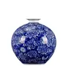 Vaso Pequeno de Porcelana Azul e Branca Antigo Jingdezhen Cerâmica Clássica Chinesa Arranjo de Flores Sala de Estar Gabinete de Vinho Sala de Chá Ornamentos