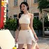 Trajes de Baño para Mujer 2026 Nuevo Estilo Tejido de Punto de Alta Gama Estilo Deseo Puro Estilo Falda Conservadora Traje de Baño Casual de Dos Piezas para Vacaciones
