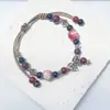 Pulsera de Cerámica Jingdezhen Nueva Pulsera de Cerámica Estilo Chino Joyería Hecha a Mano Cuerda Estilo Tíbet Puesto de Pulseras Jingdezhen