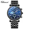 Reloj para Hombre CHENXI Noche Estrellada Van Gogh Esfera Multifunción Temporizador Marcadores Incrustados con Pedrería Reloj de Cuarzo de Lujo Ligero para Hombre