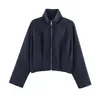Comercio exterior transfronterizo estilo europeo y americano ropa de mujer ZA AliExpress superventas cuello alto multicolor simple chaqueta bomber