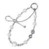Cadena de Teléfono de Cristal con Lazo Iridiscente Estilo Corto Cuentas de Limón Cordón para Teléfono Llavero de Muñeca Accesorio para Bolsa