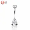 Piercing de Ombligo de Aleación de Titanio F136 Forma de Gota de Agua Doble Extremo Barra Curva de Zirconia con Forma de Gota de Agua Piercing de Ombligo Zirconia 5A Super Brillante Joyería para Piercing
