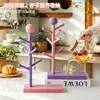 Portavasos de escritorio pequeño de bola rosa y morado minimalista, almacenamiento de tazas colgante, estante invertido para tazas de café, estilo ins