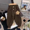 Pantalones Gruesos con Forro de Polar para Niños y Niños Estilo Extranjero Ropa de Abrigo Explosiones Populares en Internet Invierno Bebé Niños Cálidos Estampado de Leopardo con Forro de Polar