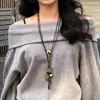 Design de Nicho Coreano Bm Mesmo Estilo Colar Cruz de Prata Colar Longo Feminino Punk Retro Y2K Tendência de Joia para Pescoço