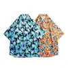 Camisa de Verano Nueva Europea y Americana para Mujer con Encaje, Cuello Alto, Cordones, Moda Estampada, Pulóver Casual Elástico
