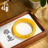 Pulseira de Jade Huanglong Natural, Pulseira de Jade Amarelo Tipo Gelo para Mulheres, Jade Natural de Yunnan, Fornecimento Exclusivo e Requintado para Transmissão ao Vivo