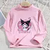 Roupa Térmica Interna para Meninas, Tamanhos Médio e Grande para Crianças, Nova Camisa Térmica de Veludo Outono e Inverno, Tops de Camiseta de Manga Longa para Crianças, Roupas para Crianças